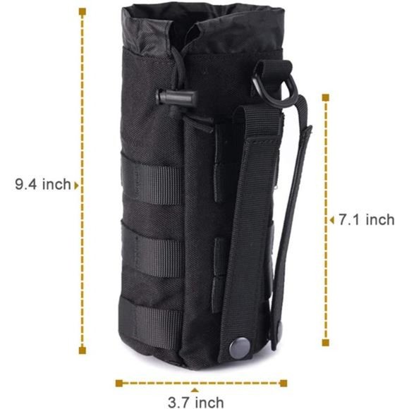 Sports Water Bottles Pouch Bag, Tactical Drawstring Molle Water Bottle Holder - Picture 3 of 6